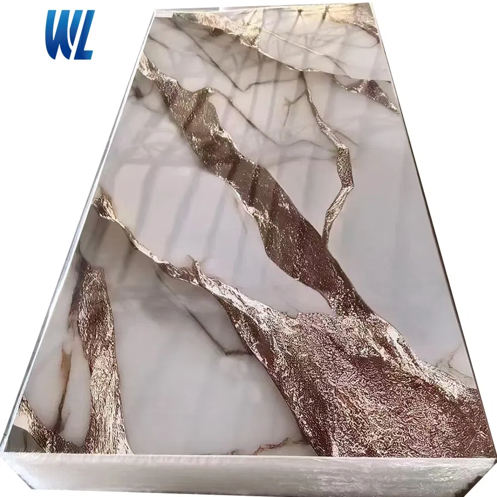 PVC Marble Panel, UV Marble Board, 1220*2900mm SPC Wall Panel, Shower Panel, Gilded Gold PVC Marble Panel, UV Marble Board, 1220*2900mm SPC Wall Panel, Shower Panel, Gilded Gold