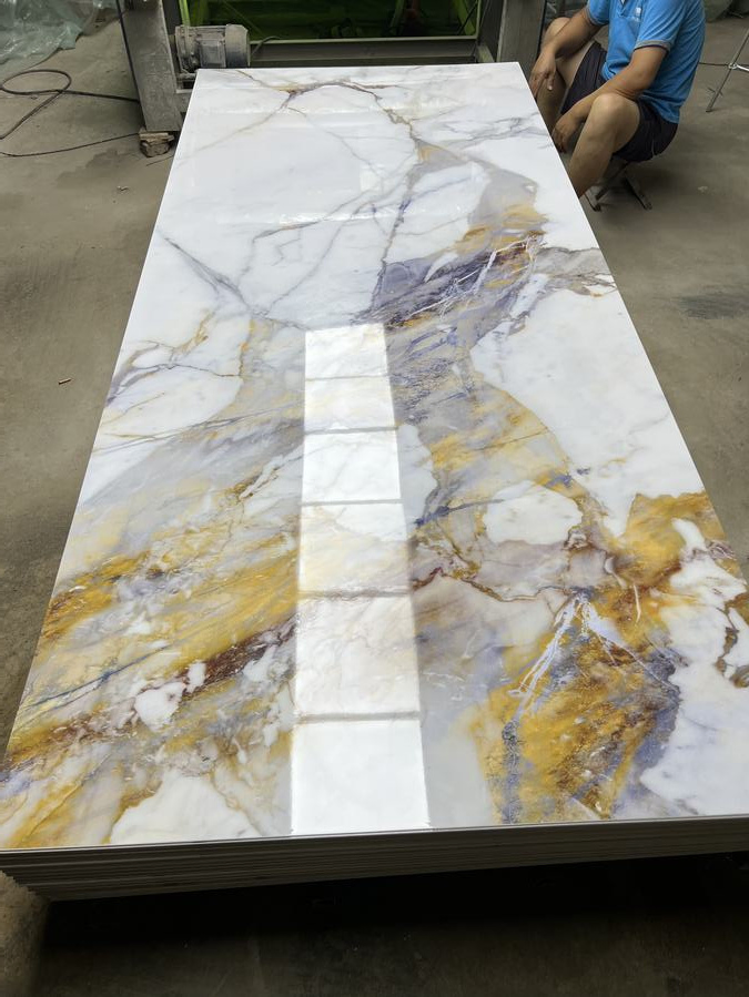 UV-Coated High Gloss PVC Marble Panels for Interior Wall Decoration UV-Coated High Gloss PVC Marble Panels for Interior Wall Decoration
