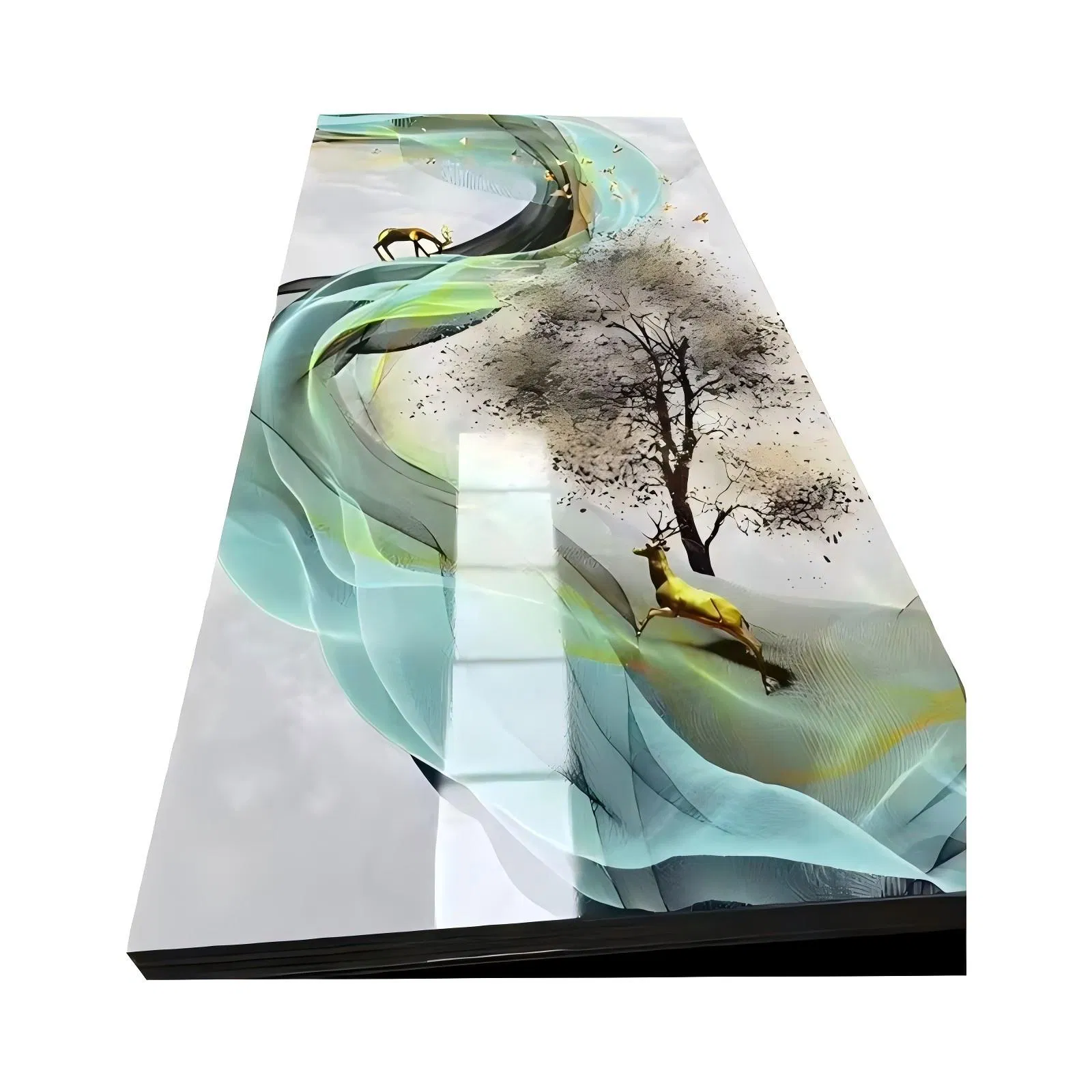 UV-Resistant Marble-Effect Decorative Wall Panels, High Gloss PVC Materials, 3D Printing Technology UV-Resistant Marble-Effect Decorative Wall Panels, High Gloss PVC Materials, 3D Printing Technology