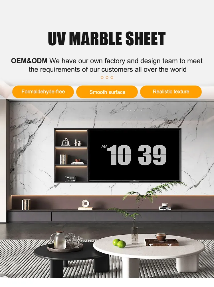 UV-Coated High Gloss PVC Marble Panels for Interior Wall Decoration UV-Coated High Gloss PVC Marble Panels for Interior Wall Decoration