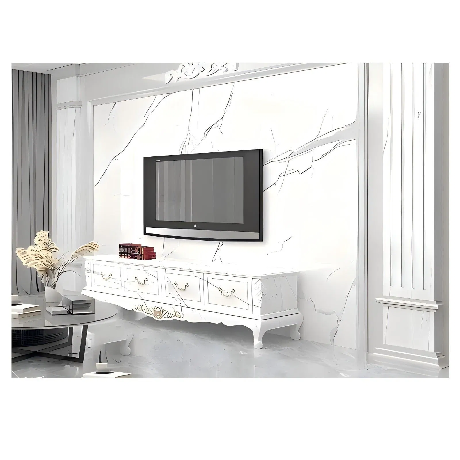 UV-Resistant Marble-Effect Decorative Wall Panels, High Gloss PVC Materials, 3D Printing Technology UV-Resistant Marble-Effect Decorative Wall Panels, High Gloss PVC Materials, 3D Printing Technology