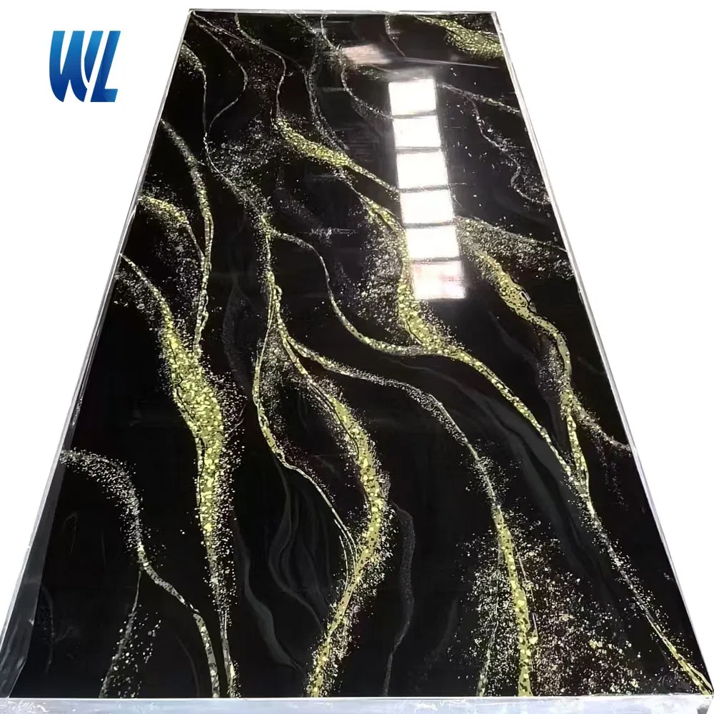 PVC Marble Panel, UV Marble Board, 1220*2900mm SPC Wall Panel, Shower Panel, Gilded Gold PVC Marble Panel, UV Marble Board, 1220*2900mm SPC Wall Panel, Shower Panel, Gilded Gold