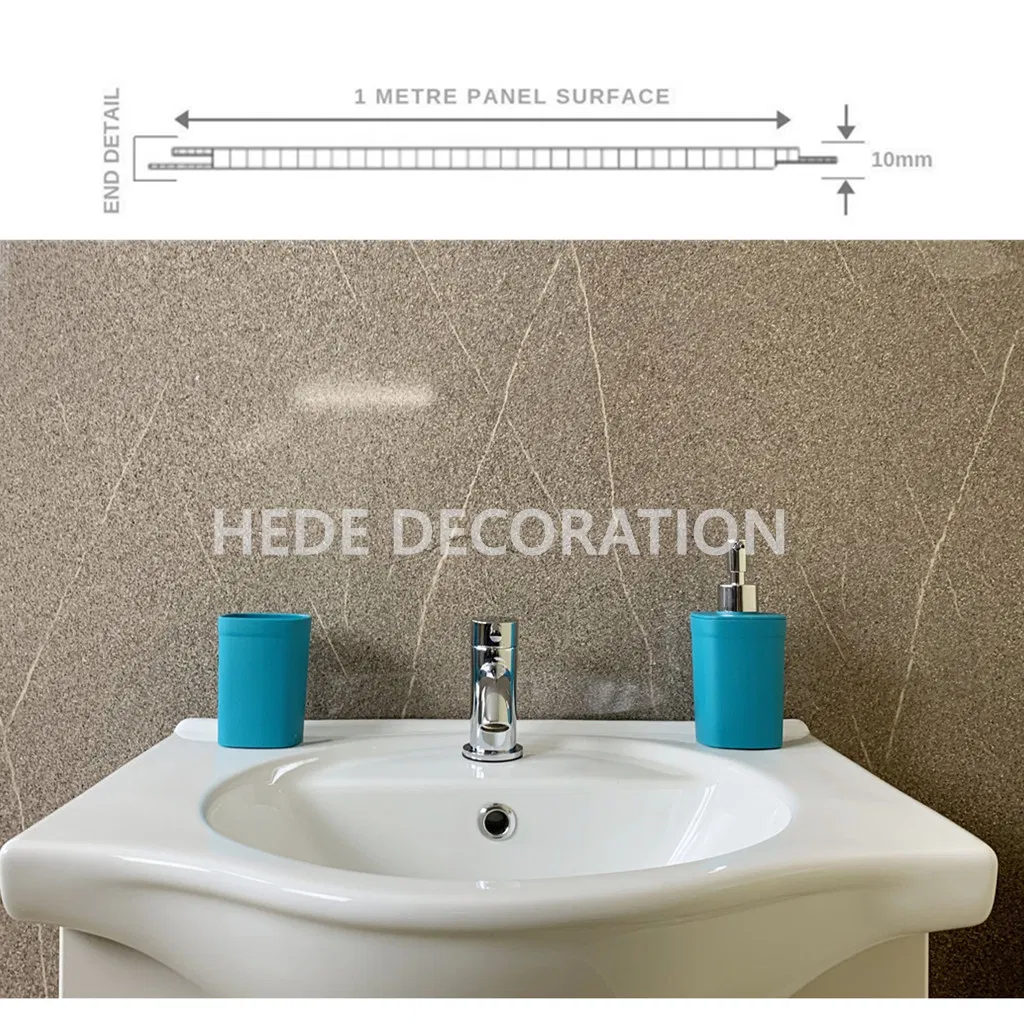 Bathroom Kitchen Wall Cladding 100mm Width PVC Wet Wall Panel Waterproof Polished Stone Bathroom Kitchen Wall Cladding 100mm Width PVC Wet Wall Panel Waterproof Polished Stone