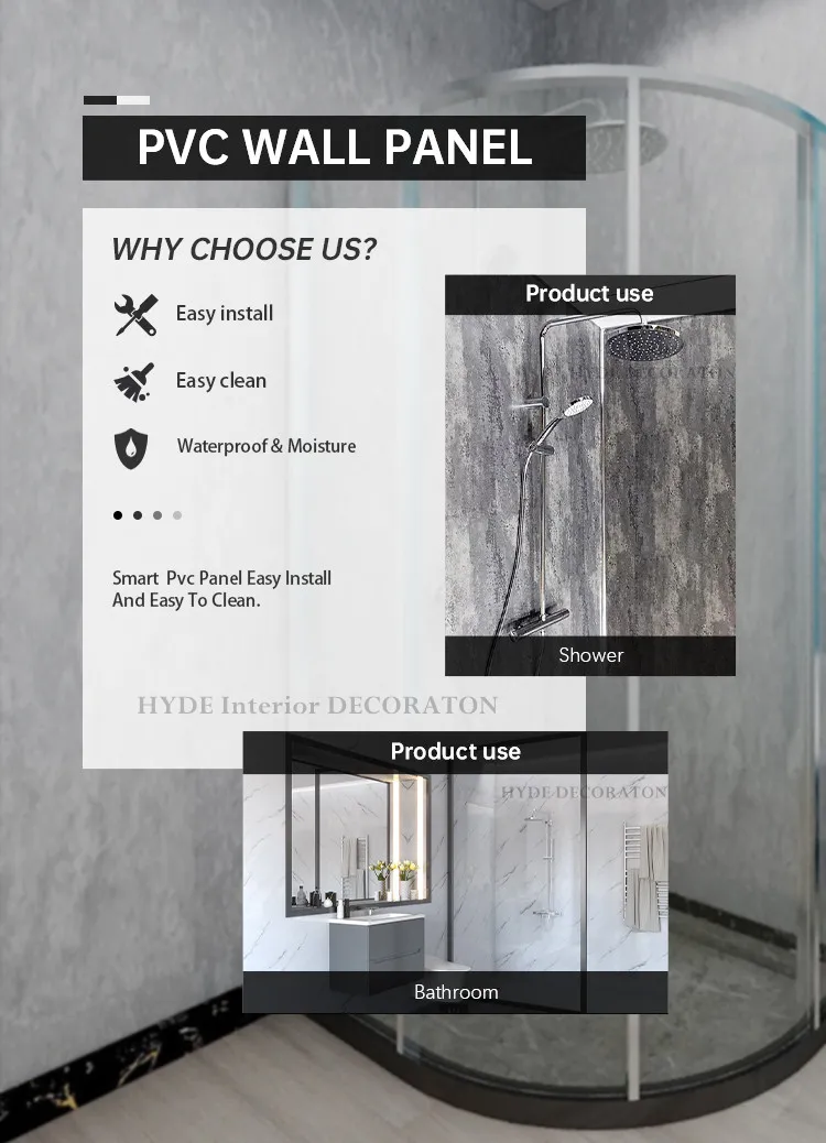 Bathroom Kitchen Wall Cladding 100mm Width PVC Wet Wall Panel Waterproof Polished Stone Bathroom Kitchen Wall Cladding 100mm Width PVC Wet Wall Panel Waterproof Polished Stone
